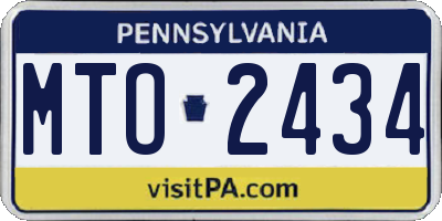 PA license plate MTO2434