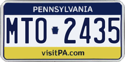 PA license plate MTO2435