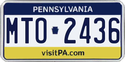 PA license plate MTO2436