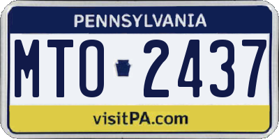 PA license plate MTO2437
