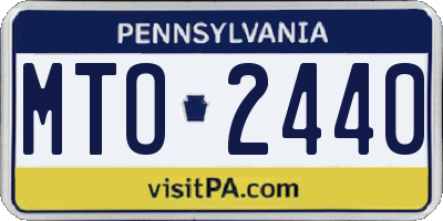 PA license plate MTO2440