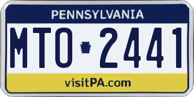PA license plate MTO2441