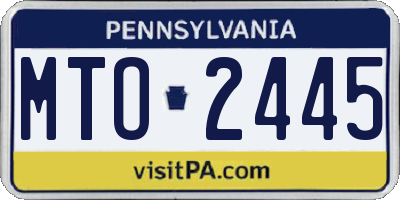 PA license plate MTO2445