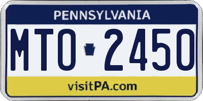 PA license plate MTO2450
