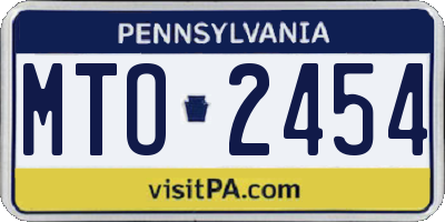 PA license plate MTO2454