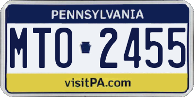 PA license plate MTO2455