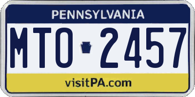 PA license plate MTO2457
