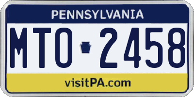 PA license plate MTO2458