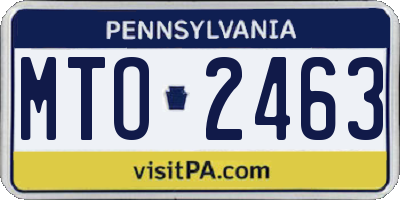 PA license plate MTO2463