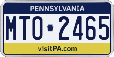 PA license plate MTO2465