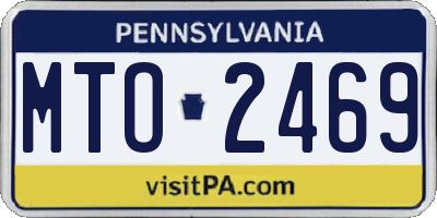 PA license plate MTO2469