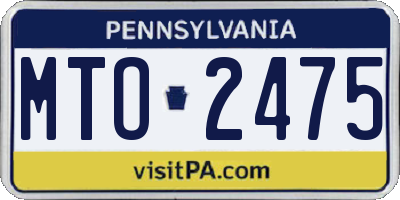 PA license plate MTO2475