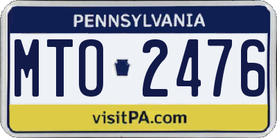 PA license plate MTO2476