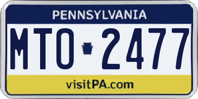 PA license plate MTO2477