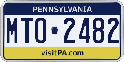 PA license plate MTO2482