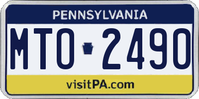 PA license plate MTO2490