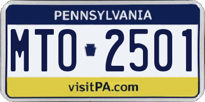PA license plate MTO2501