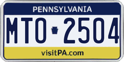 PA license plate MTO2504
