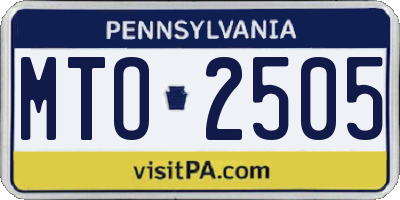 PA license plate MTO2505