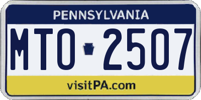 PA license plate MTO2507