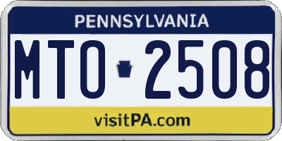 PA license plate MTO2508