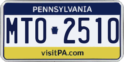 PA license plate MTO2510