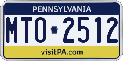 PA license plate MTO2512