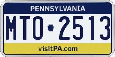PA license plate MTO2513