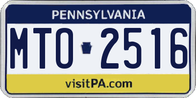 PA license plate MTO2516