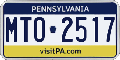 PA license plate MTO2517