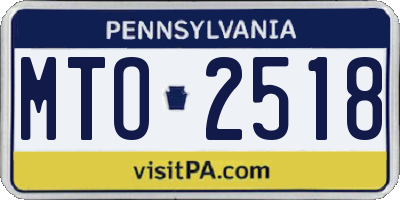 PA license plate MTO2518