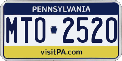 PA license plate MTO2520