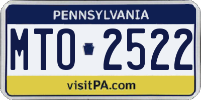 PA license plate MTO2522