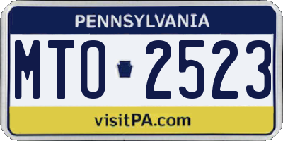 PA license plate MTO2523