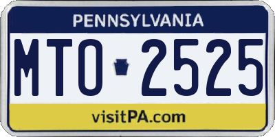 PA license plate MTO2525