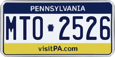 PA license plate MTO2526