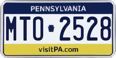 PA license plate MTO2528