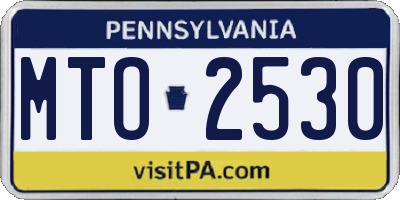 PA license plate MTO2530