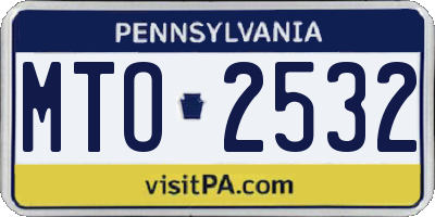 PA license plate MTO2532