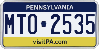 PA license plate MTO2535