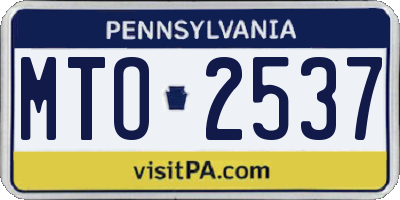 PA license plate MTO2537