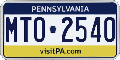 PA license plate MTO2540
