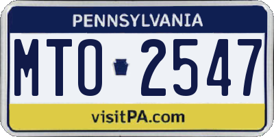 PA license plate MTO2547