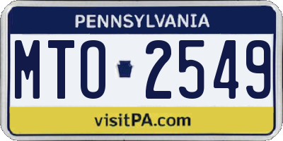 PA license plate MTO2549