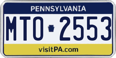 PA license plate MTO2553