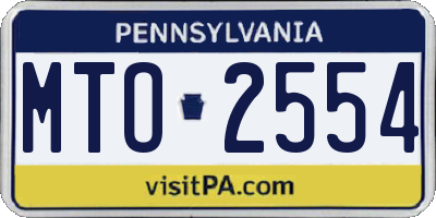 PA license plate MTO2554