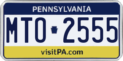 PA license plate MTO2555
