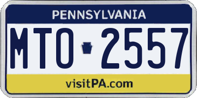 PA license plate MTO2557