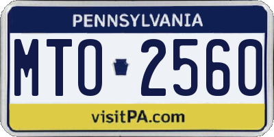 PA license plate MTO2560