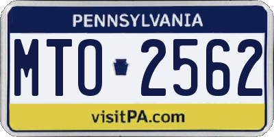PA license plate MTO2562